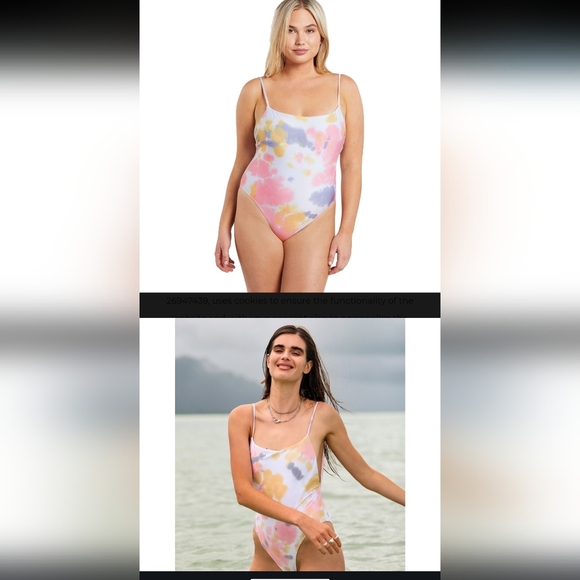 2/$20 Volcom Tie Dye Swimsuit With Low Back Size M Euc - Picture 3 of 8